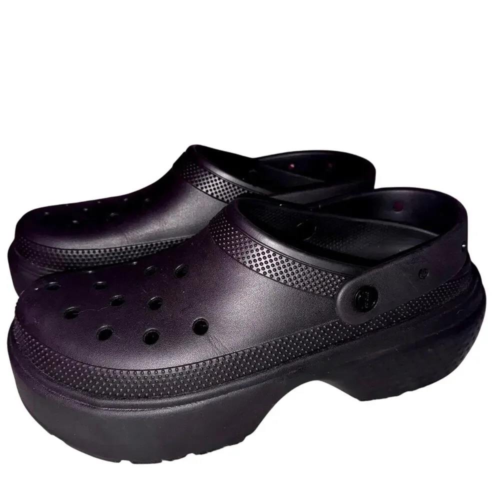 Crocs Stomp Clog Synthetic Black Clogs nwot men’s size 13 platform boot shoes